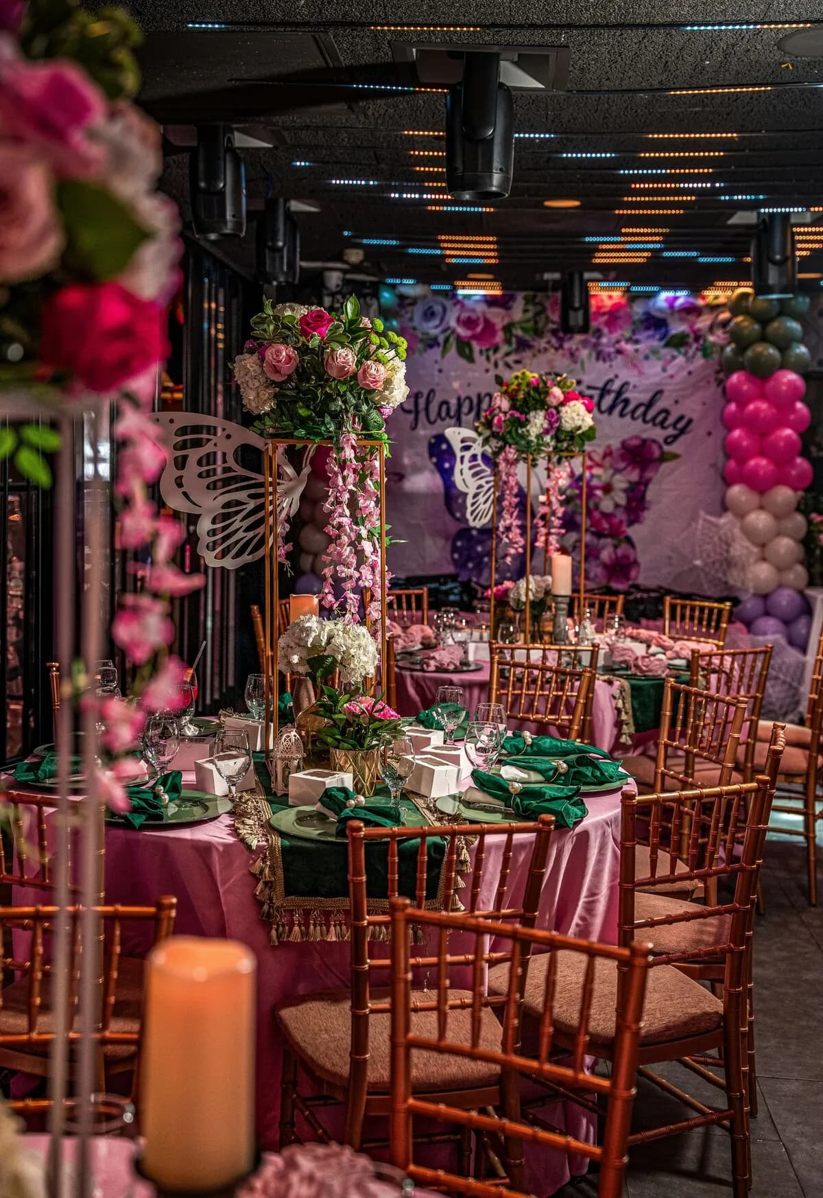 Birthday party table setup planned by London event planner Eshas Events
